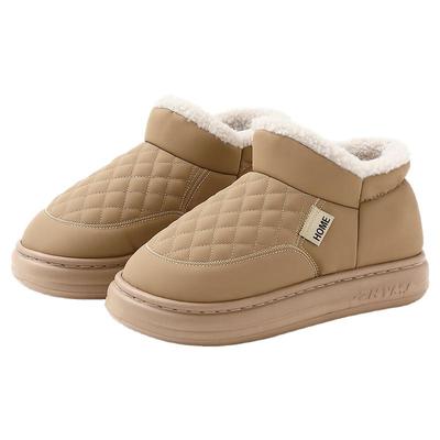 红豆棉拖鞋女包跟2025新款家居室内厚底踩屎感加绒保暖防滑棉鞋男