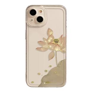 金色莲花手机壳适用苹果15好运莲莲16/iphone14promax连连13荷花12mini佛系11新款x禅意8plus女款17透明xs套7