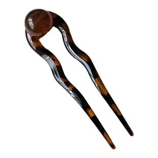 简约u型发钗高级感新款秋季爆款日常气质百搭丸子发钗子头盘发饰