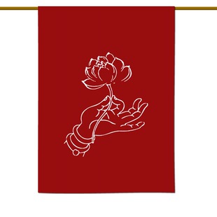 兰花门帘偏厚纯棉客厅空调隔断帘雅室半帘中式吉祥布艺帘卧室挂帘
