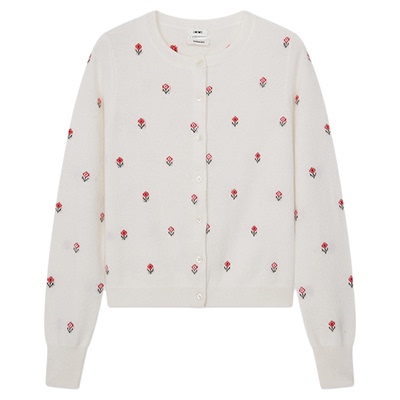 25AW羊绒小提花圆领开衫JULY