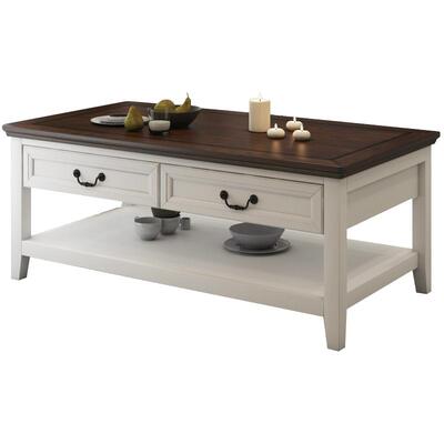 白色田园实木茶几电视柜组合