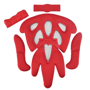 骑行头盔内衬衬垫头盔垫通用均码吸汗透气魔术贴下巴垫替换海绵垫