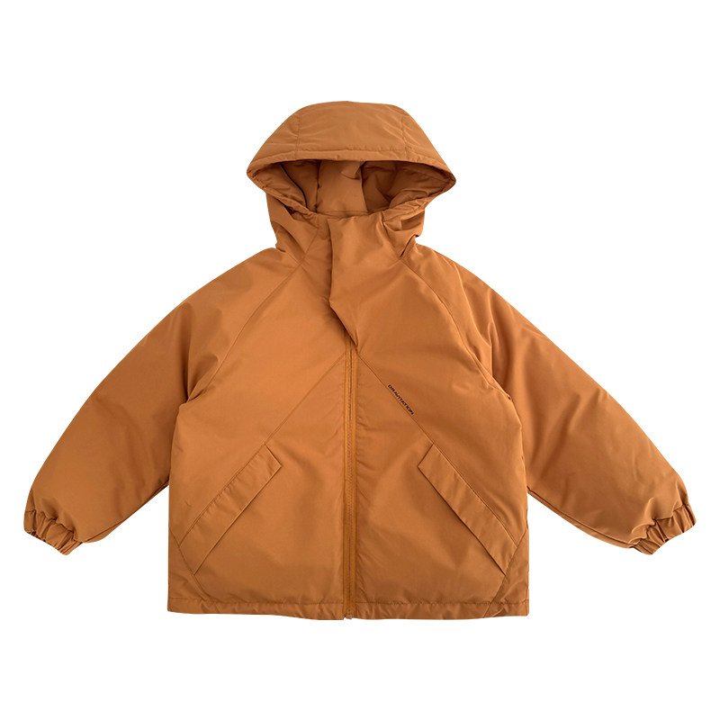 男童羽绒服红色2025冬季新款儿童加厚90白鸭绒连帽派克服外套冬装