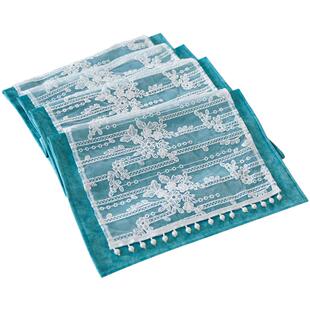 法式桌旗轻奢防水白色蕾丝布艺MISS PEONY欧式茶几餐桌垫盖布定制