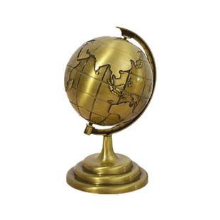 小鹿24k纯金属工艺品地球仪模型桌面摆件办公室家装饰品创意文具