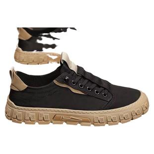 男鞋2026新款秋季透气运动板鞋男士一脚蹬焊工上班防滑劳保工作鞋