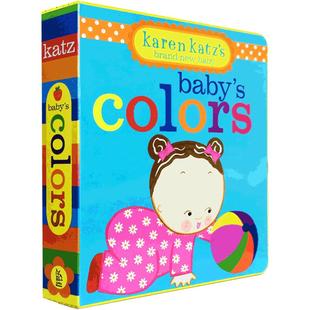 英文原版绘本 Karen Katz 卡伦卡茨纸板翻翻英文书 Baby's Colors 颜色启蒙儿童阅读英语训练辅导睡前图画故事正版图书