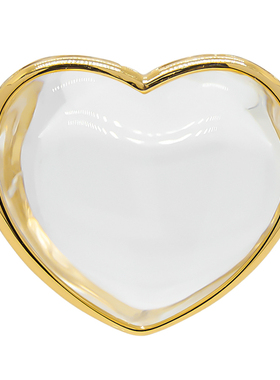 LAMUANA【轻奢彩宝】屁桃爱心白水晶戒指轻奢系列银镀食指戒95017