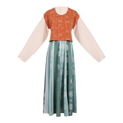 秋冬汉服动物纹针织提花唐破裙