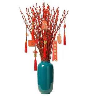 招财银柳真花鲜枝春节年宵花卉客厅摆放粗装干花银柳新年室内装饰