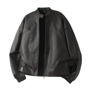 it :5cm/FIVECM黑色pu皮衣夹克外套男士2026春季机车服高级感上衣