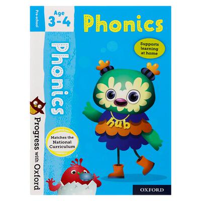 牛津进阶系列 3-4岁儿童的自然拼读 英文原版 Progress with Oxford Phonics Age 3-4 为学校学习准备必备的英语技能  英语启蒙