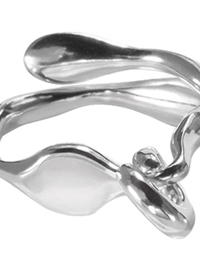 开口戒指白矮星925银设计师女