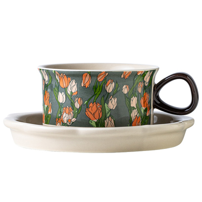 高级感创意礼盒装咖啡杯碟套装马克杯红色喜庆结婚朋友闺蜜送礼物