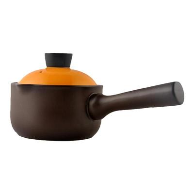 陶瓷奶锅无涂层长柄带盖一人食