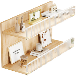 免打孔置物架墙上壁挂收纳架亚克力轻奢风储物架子多层墙面装饰架