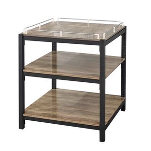 超市促销台堆头货架三层地堆牛奶油堆粮油展示架钢木质礼品特价台