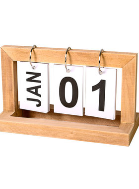 木制简约木质日历翻页家居礼品摆件桌面台历万年历拍照道具装饰品
