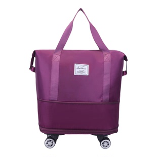 袋鼠旅行包女士轻便行李包带轮子大容量结实耐用可扩容防水行李袋