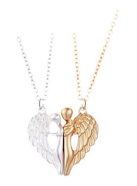 守护天使磁铁相吸情侣项链