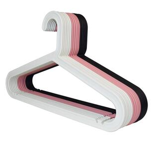 家用防滑简约塑料衣架挂裤子晾晒黑白无痕衣撑省空间弧形加粗收纳