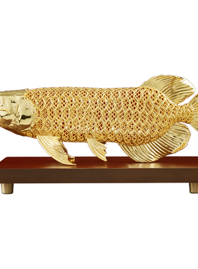 非遗工艺黄铜招财金龙鱼摆件贺礼