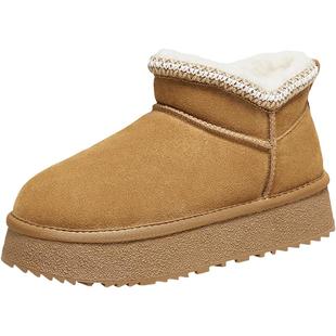 【黄油可颂】百思图2025冬季新款雪地靴户外休闲女短靴L1128DD5