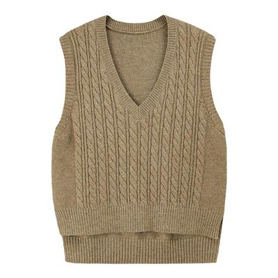 gcrues韩版V领毛织马甲