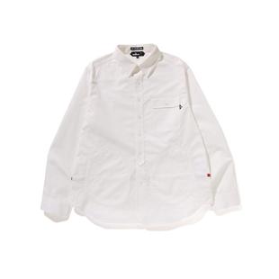 MR.BATHING APE男装24年秋冬猿人胡子条纹刺绣长袖衬衫131302N