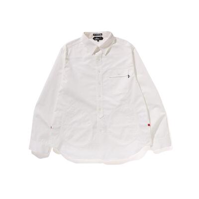 BAPE猿人胡子刺绣印花长袖衬衫