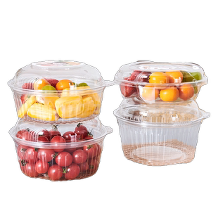一次性加厚透明水果塑料盒带盖有盖保鲜果捞蔬菜草莓打包装拼盘