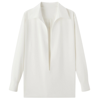 【博主同款】丽雪LEISURE法式V领衬衣叠穿神器造型休闲衬衫女外套