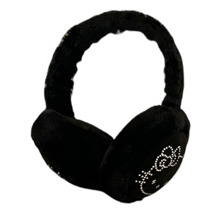 卡通简约kt猫黑色耳罩冬季保暖套耳套护耳朵防寒耳捂子女学生纯色