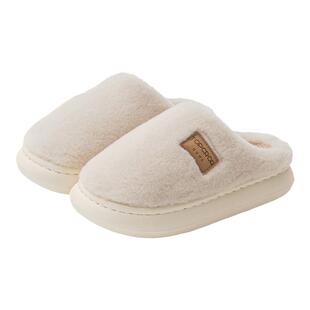 棉拖鞋女秋冬季新款室内家居软底防滑毛绒保暖加厚踩屎感简约拖鞋