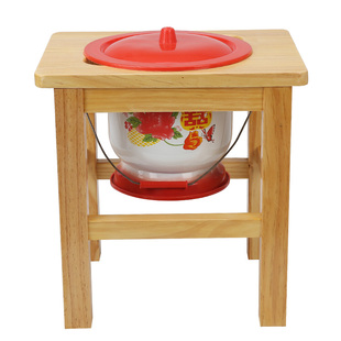 痰盂家用卧室带盖坐便器老人搪瓷高脚尿桶成人孕妇老年人移动马桶