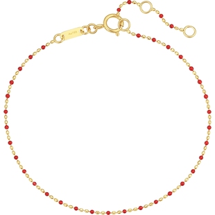 潮宏基至简18K金彩金手链手饰手绳简约珐琅叠戴情人节