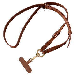 高端皮质手机挂绳可调节荔枝纹皮革大牌包包替换带绳子可斜背挂脖宽带挂件结实耐用轻奢斜挎长款女背带防盗壳