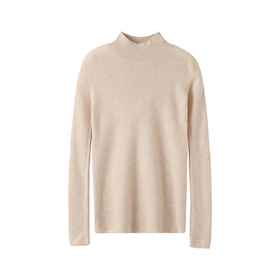 羊绒衫女精纺超薄高领纯色微透修身羊毛打底针织毛衣秋冬新款休闲