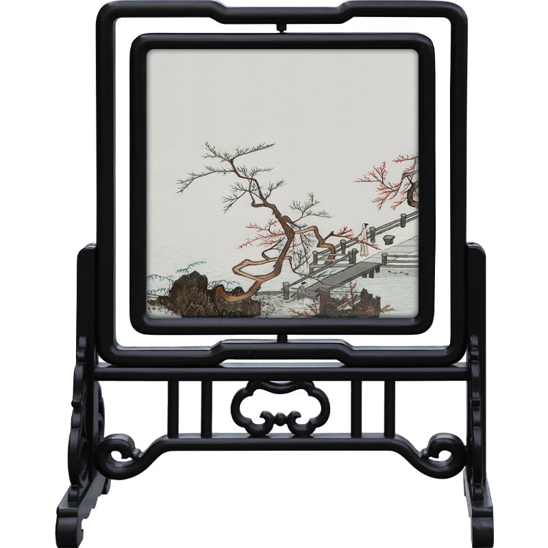 古艺苏绣精品摆件山水出国礼品