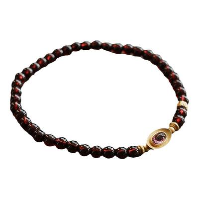 紫牙乌石榴石元宝手链女款