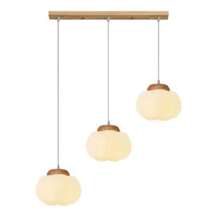 餐厅吊灯原木奶油风卧室床头小吊灯简约创意棉花饭厅餐桌吧台吊灯