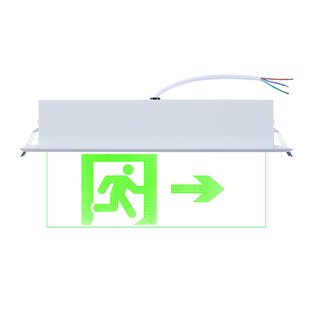 敏华电工消防应急标志灯LED嵌顶式玻璃吊牌疏散指示安全出口灯