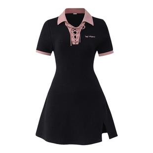 荔枝沙冰裙子女装连衣裙夏日裙子设计感小众短款收腰东京岁时记jk