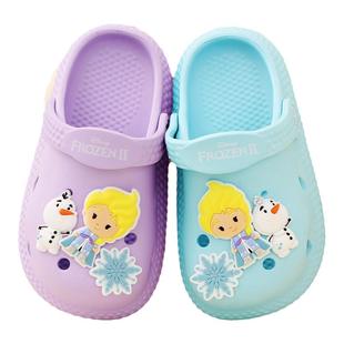 撤柜捡漏 材质做工好 迪士尼冰雪艾莎公主女童凉拖包头卡通洞洞鞋