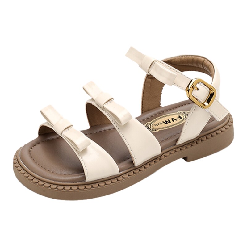 女童蝴蝶结公主罗马凉鞋超火洋气