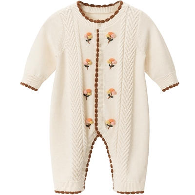 木生棉婴儿保暖毛衫哈衣秋冬季