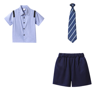 幼儿园毕业照服装女童英伦学院风连衣裙小学生朗诵演讲比赛表演服