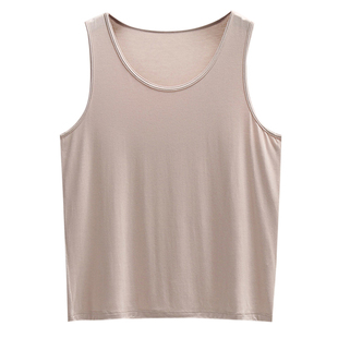 莫代尔男士家居背心夏季潮圆领宽松休闲韩版无袖透气汗衫薄款坎肩