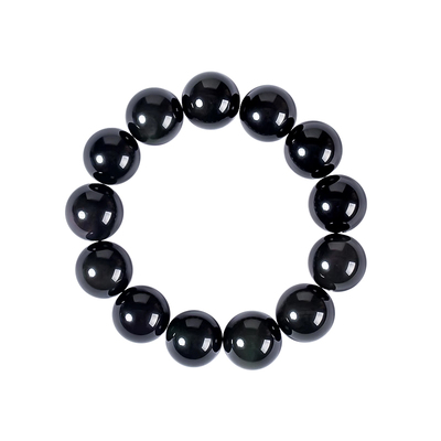 天然黑曜石散珠手串配件diy材料